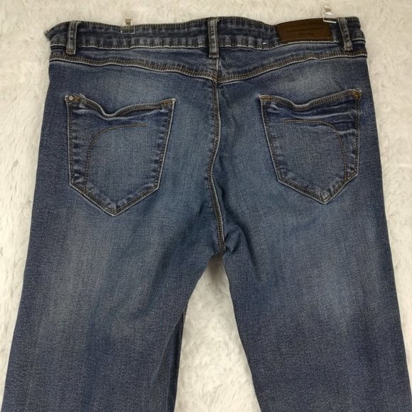 Camaieu Womens Jeans Straight Slim Leg Denim Blue Medium Wash Juniors 7 - Picture 8 of 15